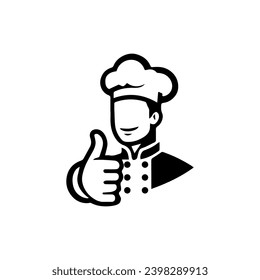 Simple Flat Chef Logo Vector