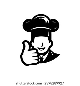 Simple Flat Chef Logo Vector