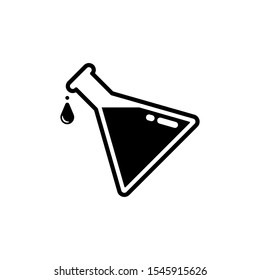 Simple flat chemical flask vector icon isolated on white background.