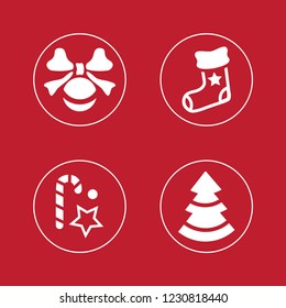 Simple Flat Christmas Icons. Isolated Holiday Elements. Vector Illustration