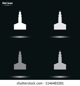 Simple flat church grayscale vector icon.
