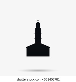 Simple flat church icon.