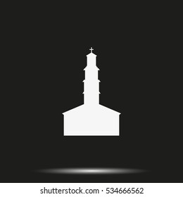 Simple flat church icon.