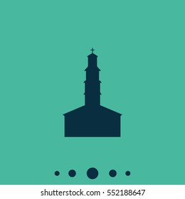 Simple flat church icon.