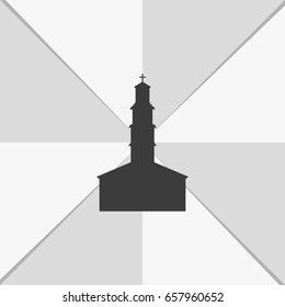 Simple flat church icon.