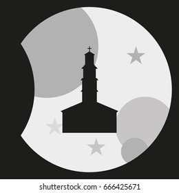 Simple flat church icon.