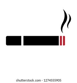 Simple flat cigarette icon