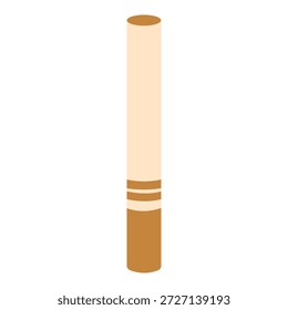 Ilustração simples de cigarro plano isolada sobre fundo branco . Adequado para clip-art, adesivos, ilustração de design plano, etc