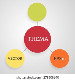 Simple flat circle info graphic on the light background. Vector illustration. 