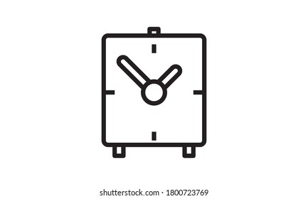 simple flat classic alarm clock icon vector illustration