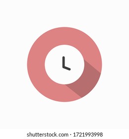 A simple flat clock icon illustration
