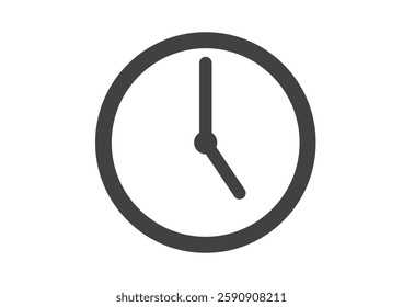 Simple and Flat Clock Icon Illustration