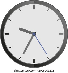 ilustración simple del vector de icono de reloj plano, reloj aislado en fondo blanco