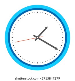 Ilustración de reloj plano simple que muestra el concepto de tiempo con diseño circular moderno limpio