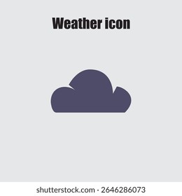 Simple flat cloud icon on a light background representing forecast, weather, sky and atmospheric conditions.
