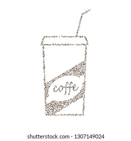 Simple flat Coffee cup icon isolated on white background. Modern minimalism. Template for your design.
