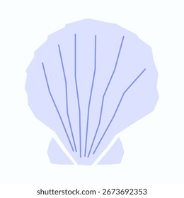 Simple Flat Color Seashell Illustration Ocean Beach Animal Shell Icon