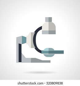 Simple flat color style vector icon for medical diagnostic equipment. X-ray machine, medical device. Web design element for business.