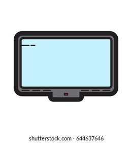Simple flat color television icon vector