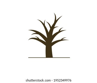 simple flat color tree as standalone element
