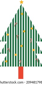 Simple flat colored  christmas tree vector for sign or symbol