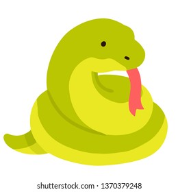 Simple flat colored Green snake