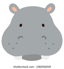 Simple and flat colored Hippo