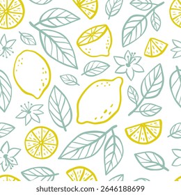 simple flat colored lemon seamless pattern.