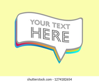 Simple flat colorful speech bubble in vector graphics