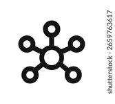 Simple Flat Connection Circle Network Element Minimalist Style Icon