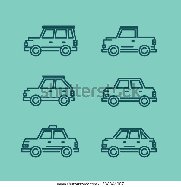 simple, flat, cool, and amazing model\
cars public transportation symbol, sign and icon pack, flat\
transportation line icon pack, many simple car type icon\
pack