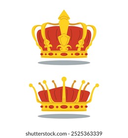 Simple flat crown illustration set
