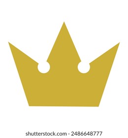 Simple flat Crown isolated white background. Gold Royal Crown  template. Luxury vector illustration can used t-shirt print, postcard, card cover design.