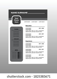 Simple Flat Curriculum Vitae Design Template