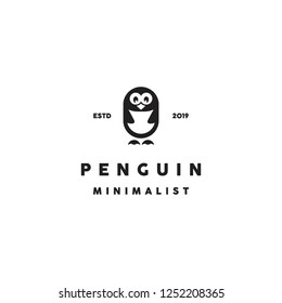 simple flat cute mini penguin logo icon vector inspiration