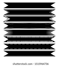 simple flat decorative ribbon vector set