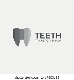 Simple Flat Dental Care Teeth Logo Design Minimal Vector Illustration Teeth Transformation
