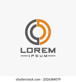 simple flat design abstract illustration letter o logo,circle
