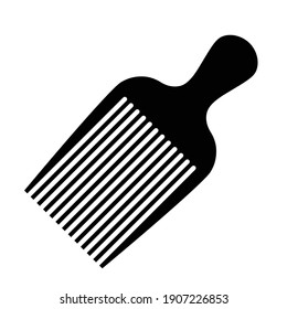 Simple Flat Design Afro Hair Comb Icon Vector Illustration