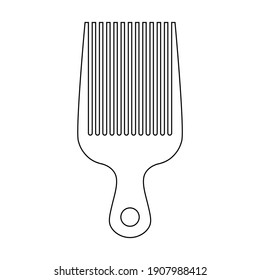 Simple Flat Design Afro Hair Comb Icon Vector Illustration