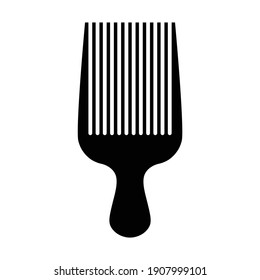 Simple Flat Design Afro Hair Comb Icon Vector Illustration