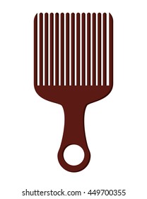 simple flat design afro hair comb icon vector illustration