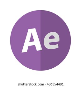 Simple Flat Design After Effect Icon With Diagonal Style. 