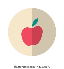 Simple Flat Design apple icon with diagonal style.