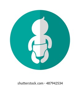 Simple Flat Design Baby signage icon with diagonal style.