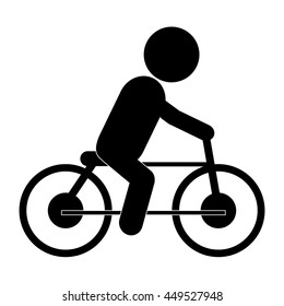 simple flat design bike riding pictogram icon vector illustration