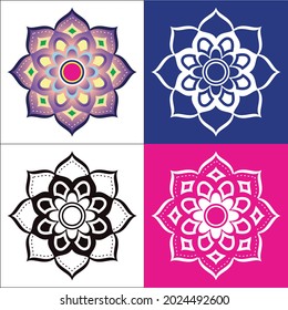 einfache flache Blütengrafik für Diwali-Tag