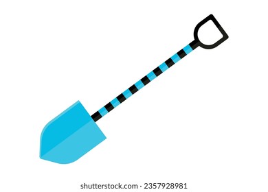 Einfaches Flachdesign einer blauen Schaufel.