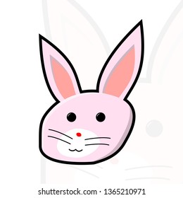 Simple flat design bunny rabbit april