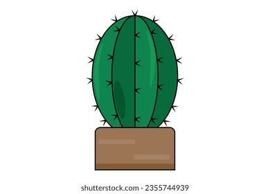 Simple flat design of cactus